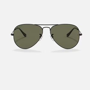 Ray Ban Polarized Aviator Classic (40% OFF!) FRAME: Matte Black; LENSES: Green